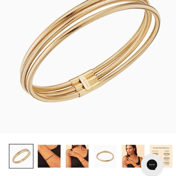 Oradina Mesh Glamour Stack Bracelet 14k gold
